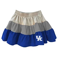 Girls Wes  Willy Kentucky Wildcats Tri-Blend Sleeveless Full-Zip Hoodie Tiered Skirt Set