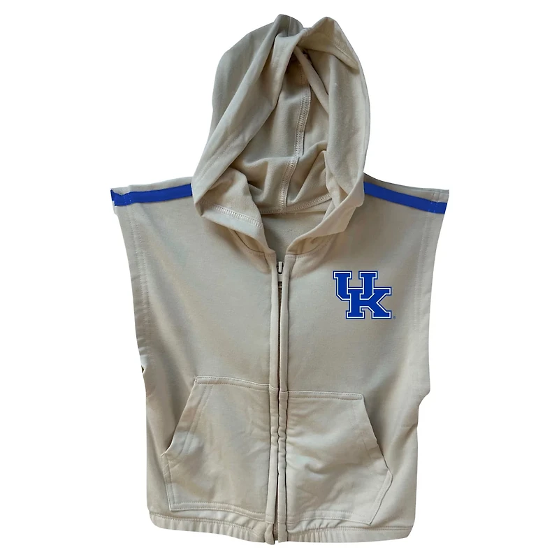 Girls Wes  Willy Kentucky Wildcats Tri-Blend Sleeveless Full-Zip Hoodie Tiered Skirt Set