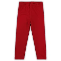 Girls Wes  Willy Oklahoma Sooners Tie-Dye Ruffle Raglan Long Sleeve T-Shirt  Leggings Set