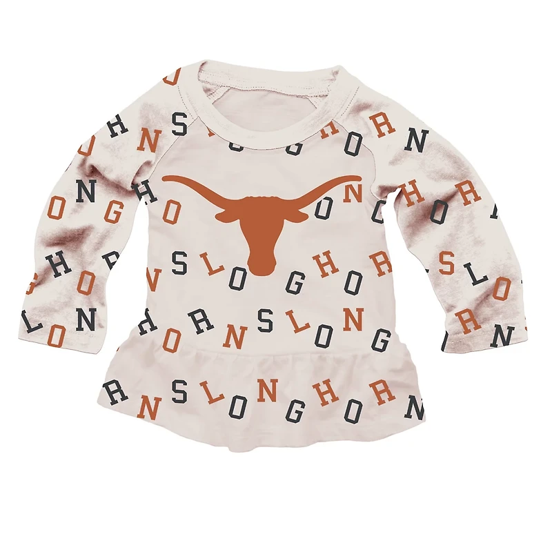 Girls Wes Willy Texas Longhorns Ruffle Raglan Long Sleeve T-Shirt Leggings Set