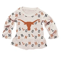 Girls Wes  Willy Texas Longhorns Ruffle Raglan Long Sleeve T-Shirt  Leggings Set