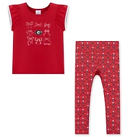 Girls ZooZatz Georgia Bulldogs Tri-Blend Bow Legging and Shirt Set