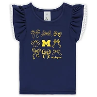 Girls ZooZatz Michigan Wolverines Tri-Blend Bow Legging and Shirt Set