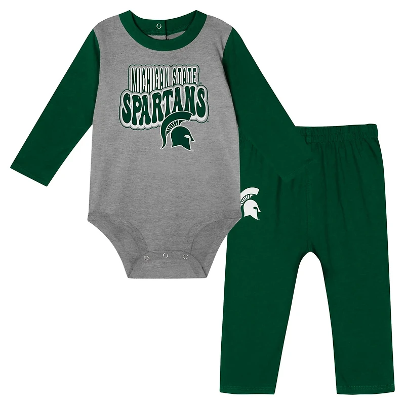 Hunter Michigan State Spartans Double Up Long Sleeve Bodysuit  Pant Set