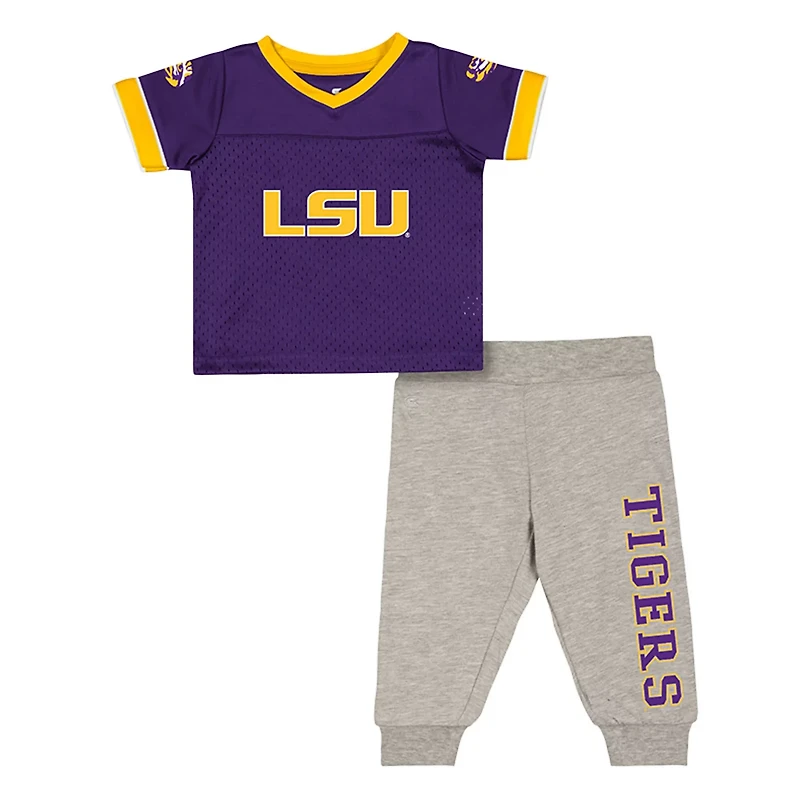Infant Newborn Colosseum LSU Tigers Nothing But the Hits Two-Piece Football Set
