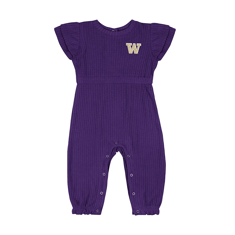 Infant Colosseum Washington Huskies Beautopia Waffle Knit Romper