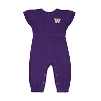 Infant Colosseum Washington Huskies Beautopia Waffle Knit Romper