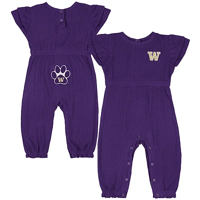 Infant Colosseum Washington Huskies Beautopia Waffle Knit Romper