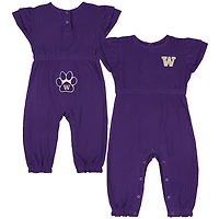 Infant Colosseum Washington Huskies Beautopia Waffle Knit Romper
