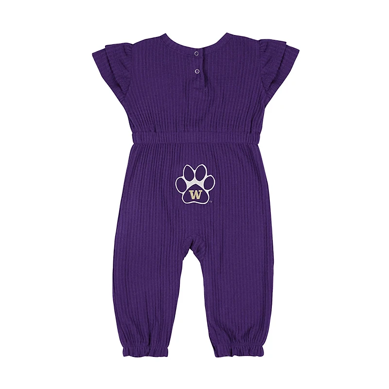 Infant Colosseum Washington Huskies Beautopia Waffle Knit Romper