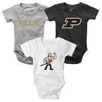 Infant Wes  Willy Purdue Boilermakers Three-Pack Bodysuit Set