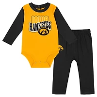 Iowa Hawkeyes Double Up Long Sleeve Bodysuit  Pant Set