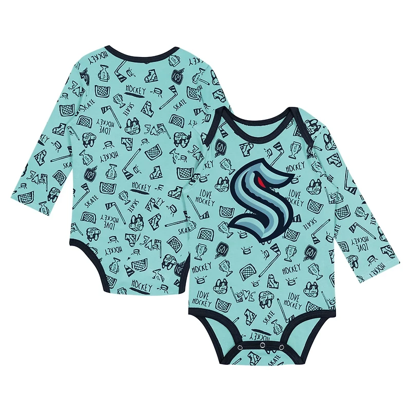 Light Seattle Kraken Dynamic Defender Long Sleeve Bodysuit