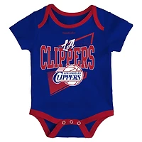 Mitchell  Ness Red LA Clippers Hardwood Classics Bodysuits Cuffed Knit Hat Set