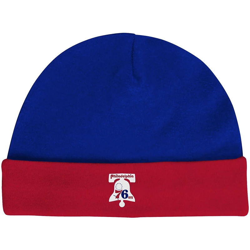 Mitchell  Ness Red Philadelphia 76ers Hardwood Classics Bodysuits Cuffed Knit Hat Set