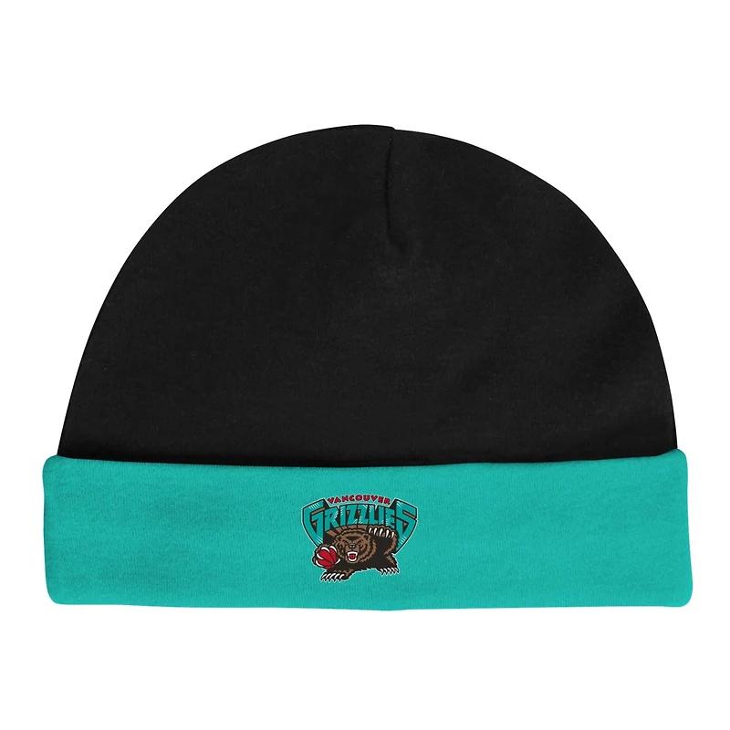 Mitchell  Ness Turquoise Vancouver Grizzlies Hardwood Classics Bodysuits Cuffed Knit Hat Set