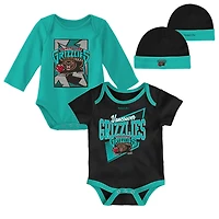 Mitchell  Ness Turquoise Vancouver Grizzlies Hardwood Classics Bodysuits Cuffed Knit Hat Set