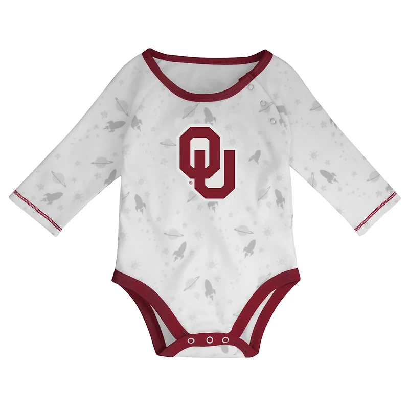 Newborn  / Oklahoma Sooners Dream Team Raglan Long Sleeve Bodysuit Hat Pants Set