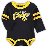 Newborn  /Gold Iowa Hawkeyes Little Kicker Long Sleeve Bodysuit Sweatpants Set