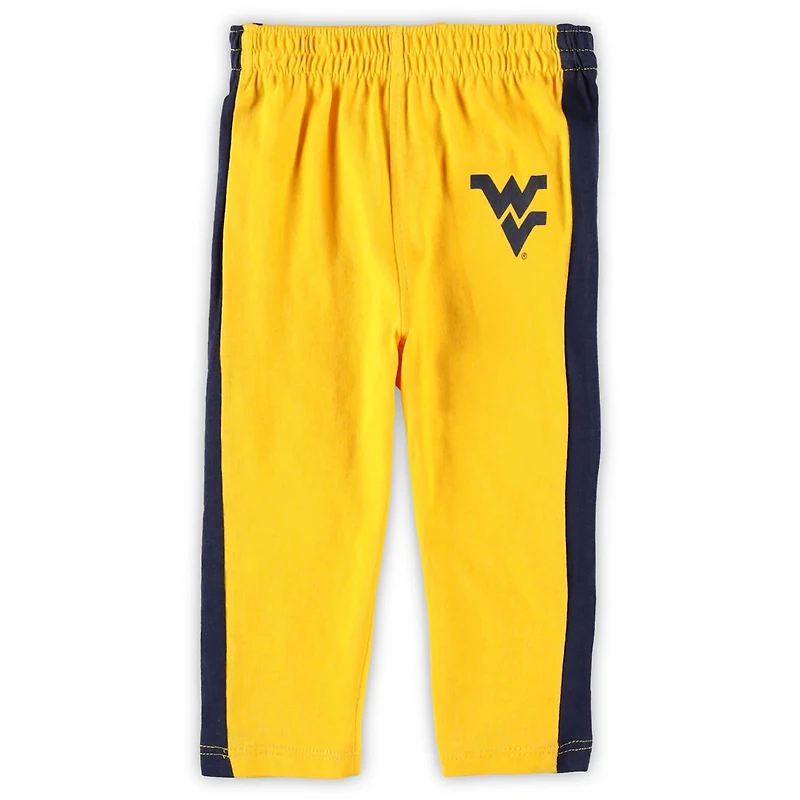 Newborn /Gold West Virginia Mountaineers Little Kicker Long Sleeve Bodysuit Sweatpants Set