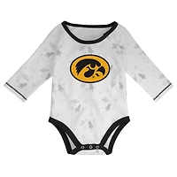 Newborn  /White Iowa Hawkeyes Dream Team Raglan Long Sleeve Bodysuit Hat Pants Set