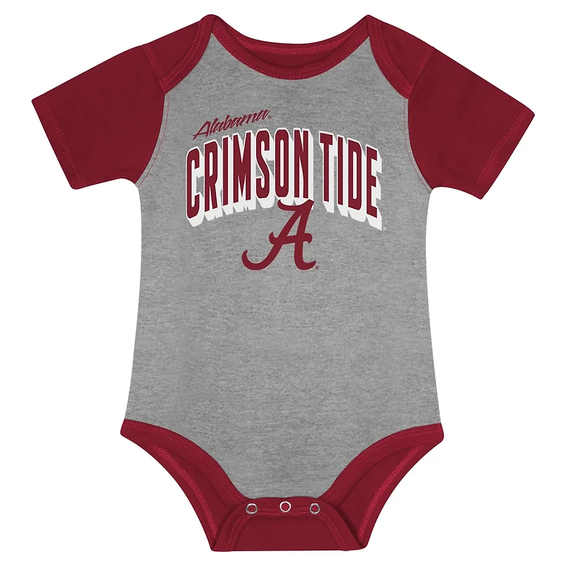 Newborn Alabama Tide Dynamic Duo Bodysuit Bib Cuffed Knit Hat Set