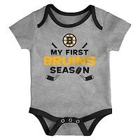 Newborn  Boston Bruins Legend Three-Piece Bodysuit Set