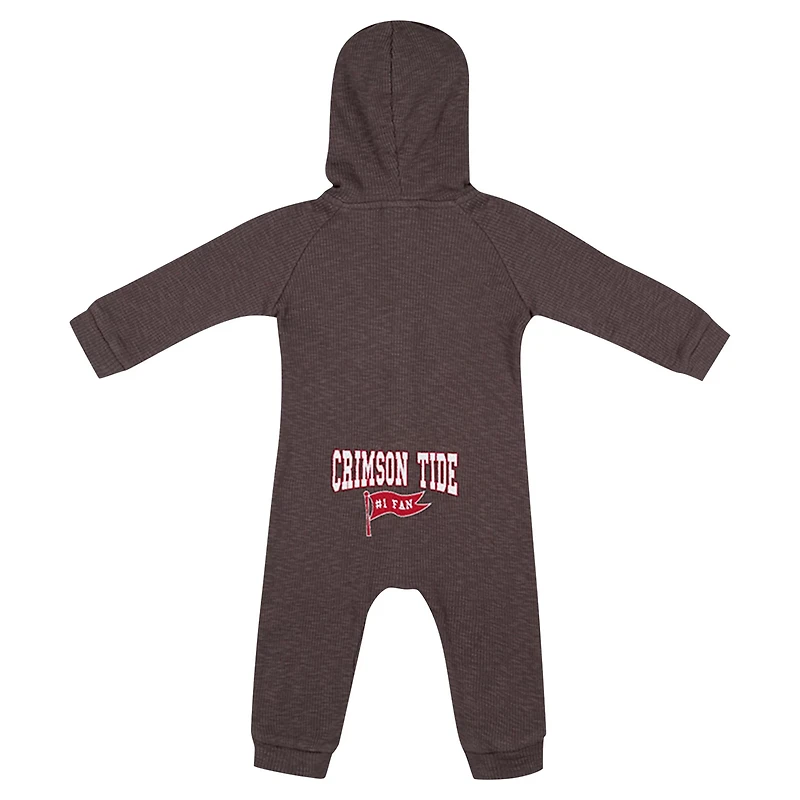 Newborn  Colosseum Alabama Crimson Tide Zando-Zan Waffle Full-Snap Hooded Romper