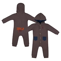 Newborn  Colosseum Illinois Fighting Illini Zando-Zan Waffle Full-Snap Hooded Romper