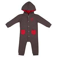 Newborn  Colosseum Indiana Hoosiers Zando-Zan Waffle Full-Snap Hooded Romper