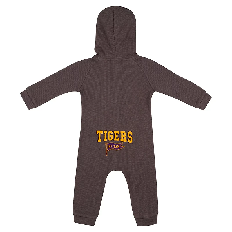 Newborn Colosseum LSU Tigers Zando-Zan Waffle Full-Snap Hooded Romper