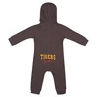 Newborn  Colosseum LSU Tigers Zando-Zan Waffle Full-Snap Hooded Romper
