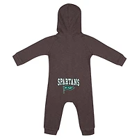 Newborn  Colosseum Michigan State Spartans Zando-Zan Waffle Full-Snap Hooded Romper