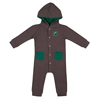 Newborn  Colosseum Michigan State Spartans Zando-Zan Waffle Full-Snap Hooded Romper