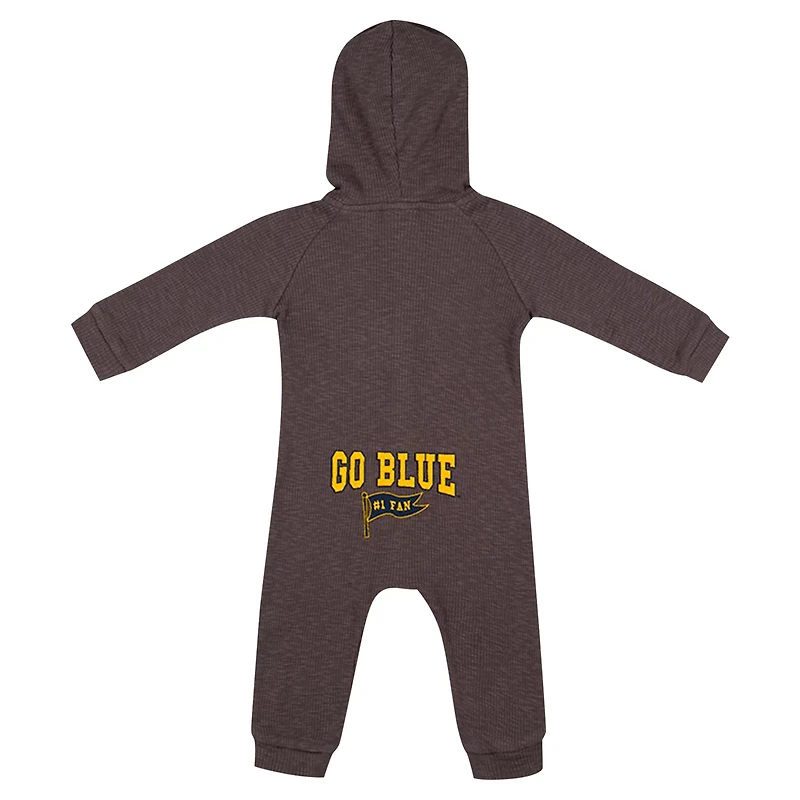 Newborn  Colosseum Michigan Wolverines Zando-Zan Waffle Full-Snap Hooded Romper