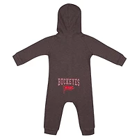 Newborn  Colosseum Ohio State Buckeyes Zando-Zan Waffle Full-Snap Hooded Romper