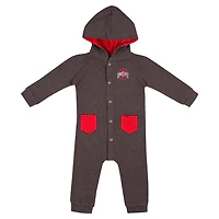 Newborn  Colosseum Ohio State Buckeyes Zando-Zan Waffle Full-Snap Hooded Romper