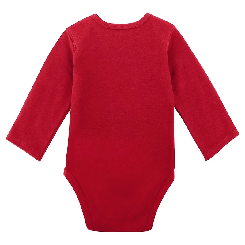 Newborn Gray Ohio State Buckeyes 2-Pack Play Time Long Sleeve Bodysuit Set