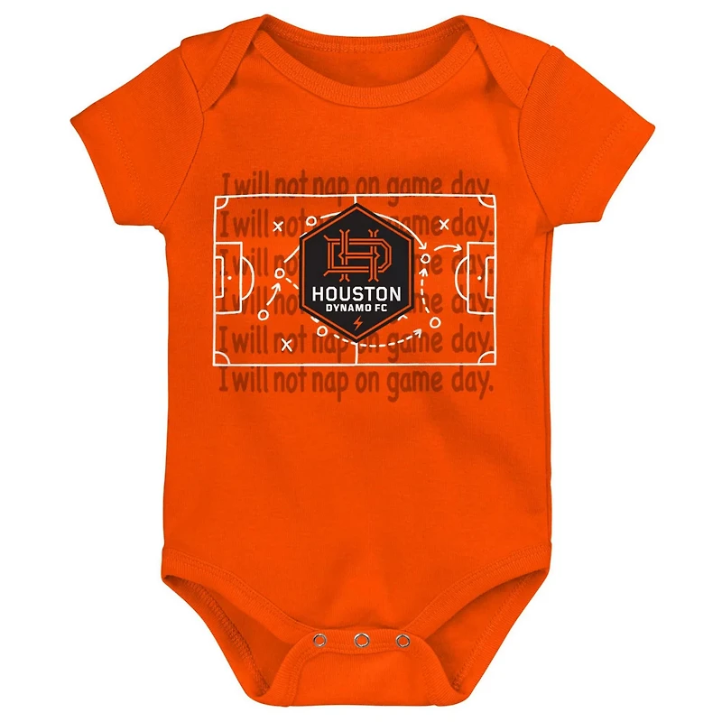 Newborn  Infant Black Gray Houston Dynamo FC 3-Pack Bodysuit Set