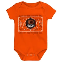 Newborn  Infant Black Gray Houston Dynamo FC 3-Pack Bodysuit Set