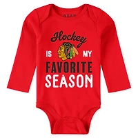 Newborn  Infant WEAR by Erin Andrews Chicago Blackhawks Turn Me Around Bodysuits  Pants 3-Piece Set