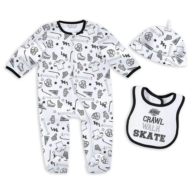 Newborn  Infant WEAR by Erin Andrews Los Angeles Kings Sleep and Play Sleeper Set with Bib