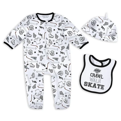 Newborn  Infant WEAR by Erin Andrews Los Angeles Kings Sleep and Play Sleeper Set with Bib