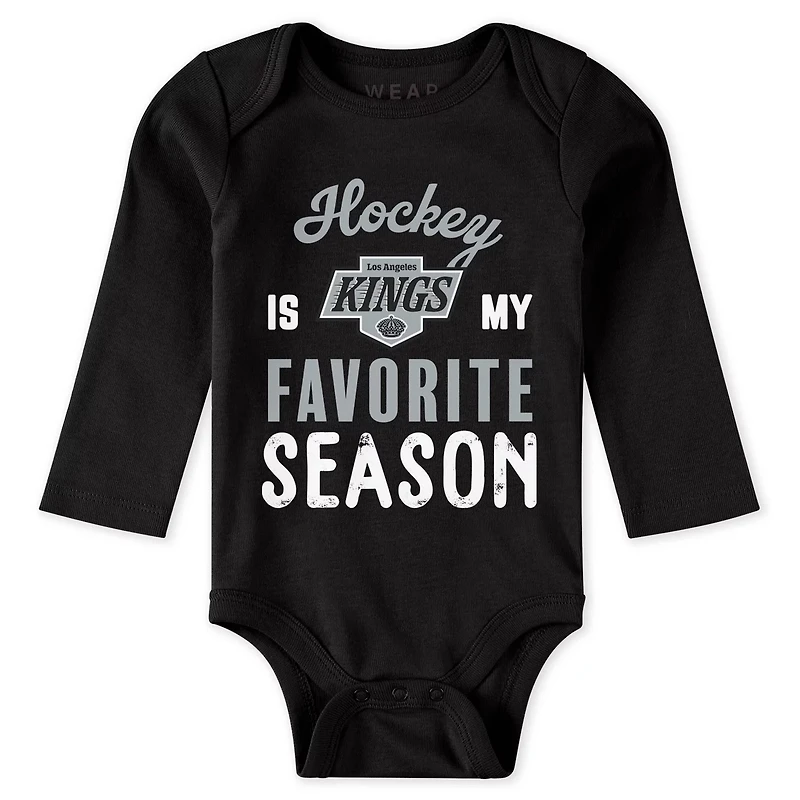 Newborn Infant WEAR by Erin Andrews Los Angeles Kings Turn Me Around Bodysuits Pants 3-Piece Set