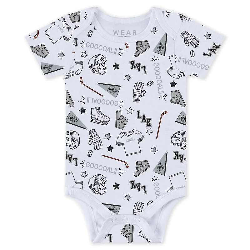 Newborn Infant WEAR by Erin Andrews Los Angeles Kings Turn Me Around Bodysuits Pants 3-Piece Set