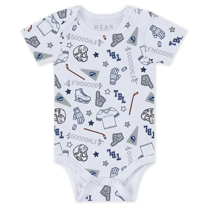 Newborn  Infant WEAR by Erin Andrews Tampa Bay Lightning Turn Me Around Bodysuits Pants 3-Piece Set