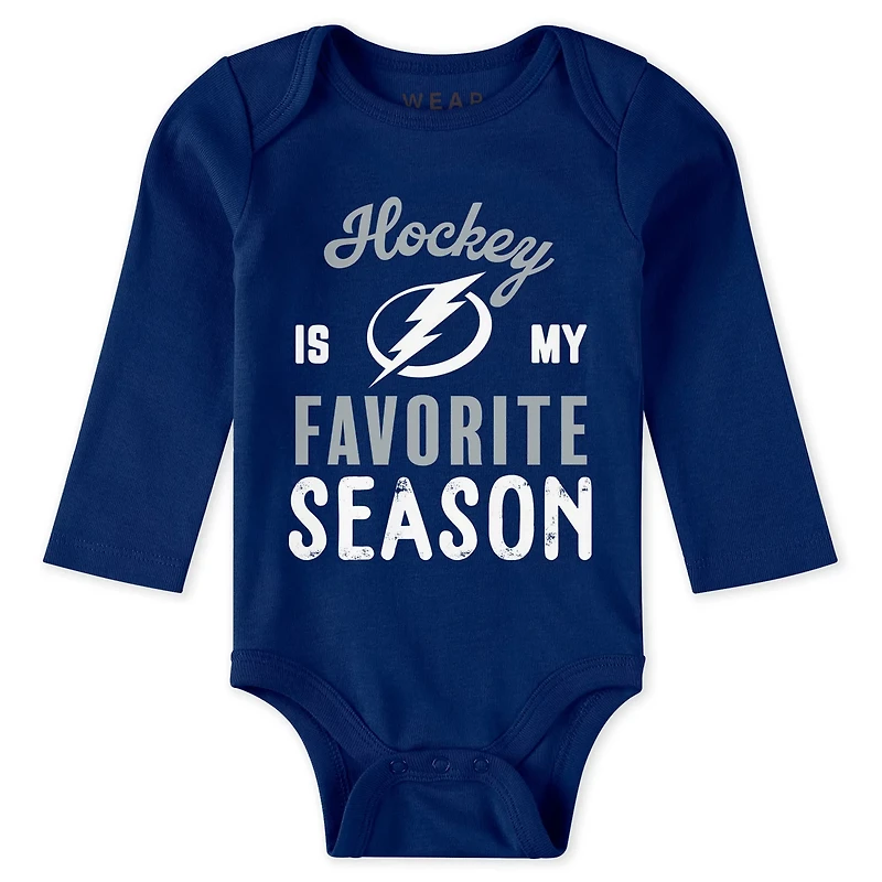 Newborn  Infant WEAR by Erin Andrews Tampa Bay Lightning Turn Me Around Bodysuits Pants 3-Piece Set