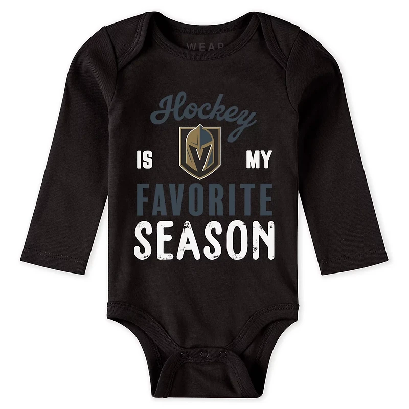 Newborn Infant WEAR by Erin Andrews Vegas Golden Knights Turn Me Around Bodysuits Pants 3-Piece Set