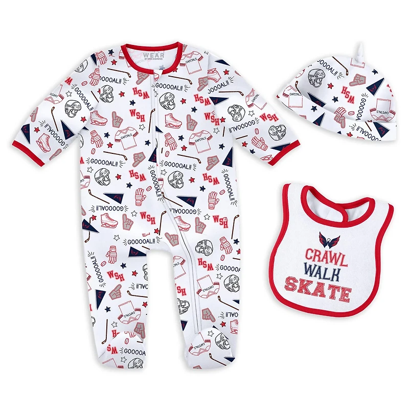 Newborn  Infant WEAR by Erin Andrews Washington Capitals Sleep and Play Sleeper Set with Bib