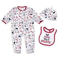 Newborn  Infant WEAR by Erin Andrews Washington Capitals Sleep and Play Sleeper Set with Bib